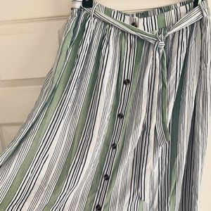 Striped Button Skirt